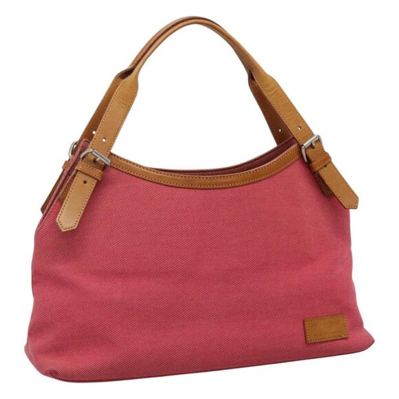 BURBERRY Blue Label Hand Bag Canvas Pink Auth ti2728 - Picture 1 of 15